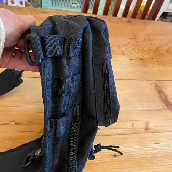 Single Strap Small Backpack Type Bag with Multiple Pockets and Zippers - Picture 14 of 15